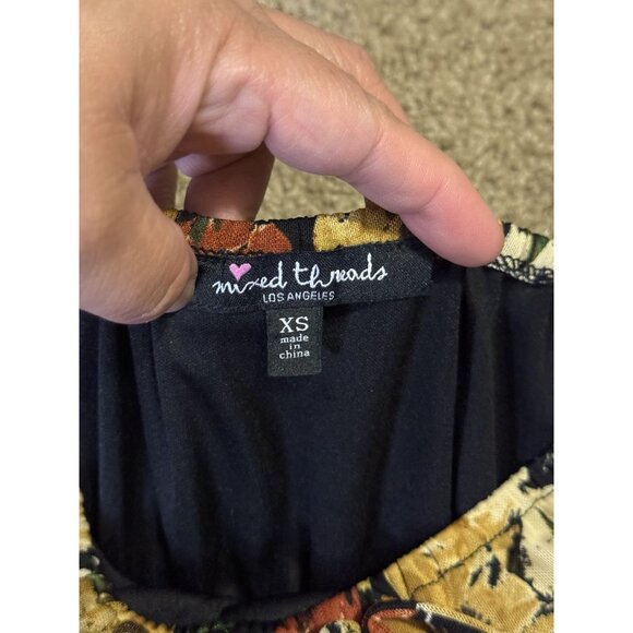 Womens Mesh Crop Top Floral Babydoll Coquette Y2k Fairy Goth Flare Sleeve XS - Picture 6 of 11